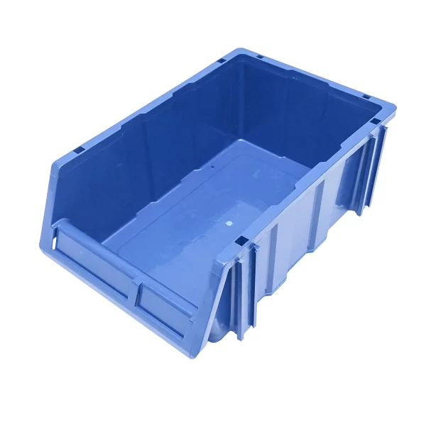 Stand cu 13 cutii pentru depozitare / organizare, cutie din plastic albastra, 510x400x1000mm