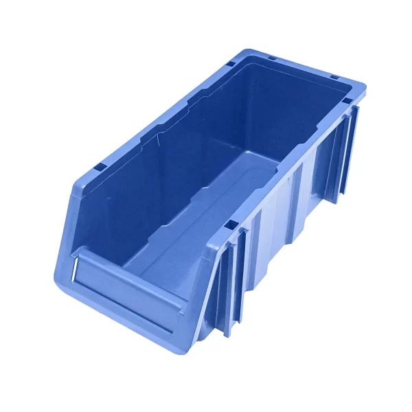 Stand cu 13 cutii pentru depozitare / organizare, cutie din plastic albastra, 510x400x1000mm