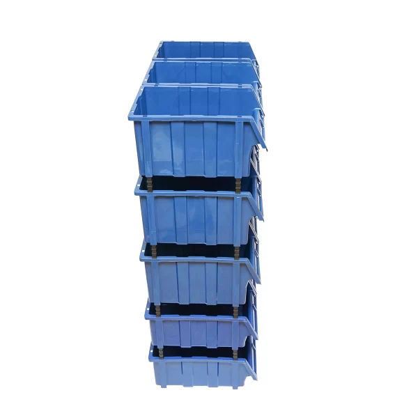 Stand cu 15 cutii pentru depozitare / organizare, cutie din plastic albastra, 765x400x1100mm