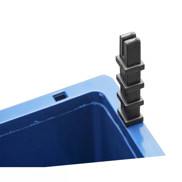 Stand cu 24 cutii pentru depozitare / organizare, cutie din plastic rosie, albastra,700x400x1150mm