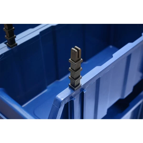 Stand cu 13 cutii pentru depozitare / organizare, cutie din plastic albastra, 510x400x1000mm