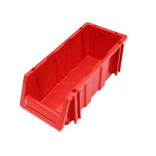 Stand cu 24 cutii pentru depozitare / organizare, cutie din plastic rosie, albastra,700x400x1150mm