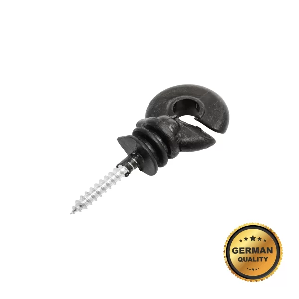 Izolator inelar premium material ABS calitate superioara negru lucios gard electric 88x38mm Breckner Germany