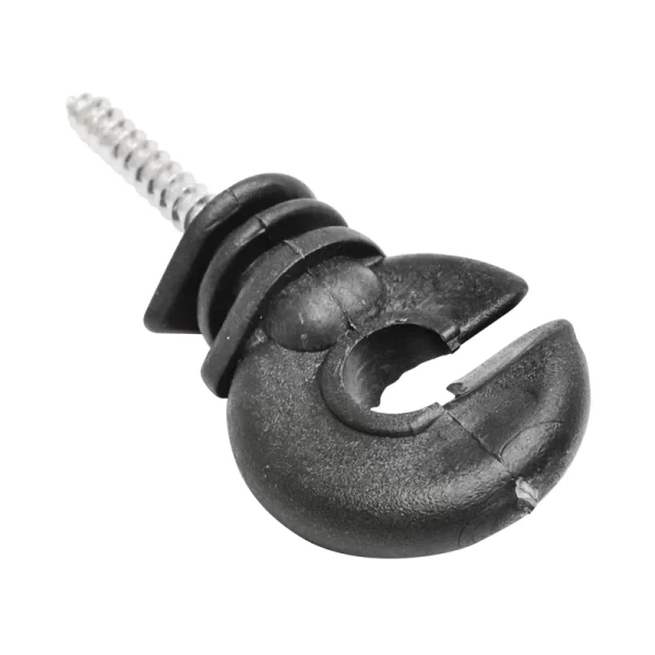 Izolator inelar premium material ABS calitate superioara negru lucios gard electric 88x38mm Breckner Germany