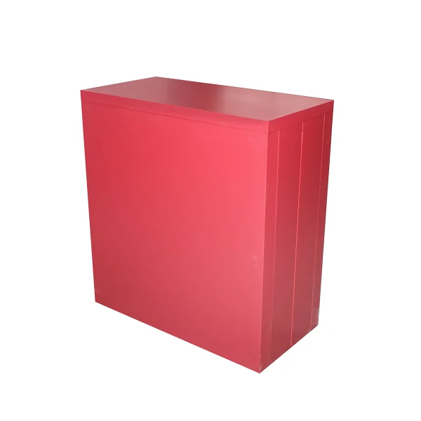 Dulap metalic rosu cu o polita si 2 usi securizate 750x750x350mm