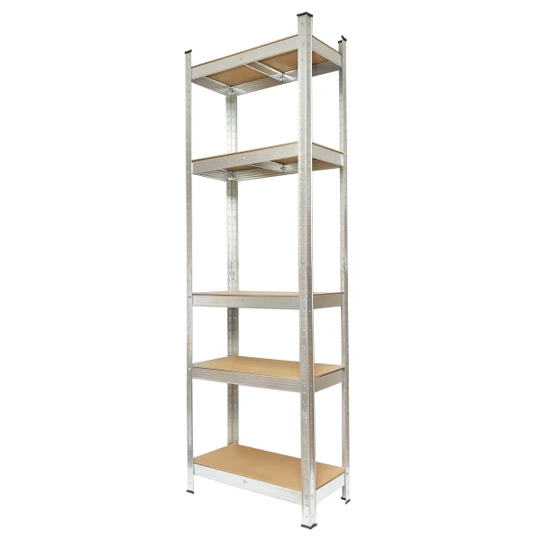 Raft metalic cu 5 polite MDF, 180x70x35cm, 100kg/polita, montaj fara suruburi Breckner Germany
