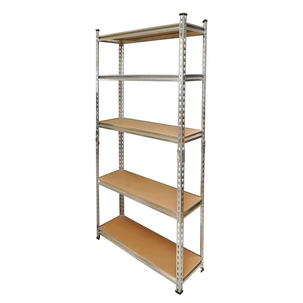Raft metalic cu 5 polite MDF, 180x90x30cm, 120kg/polita, montaj fara suruburi Breckner Germany