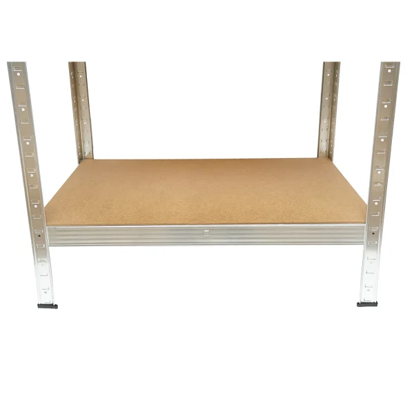 Raft metalic cu 4 polite MDF, 144x60x30cm, 50kg/polita, montaj fara suruburi Breckner Germany