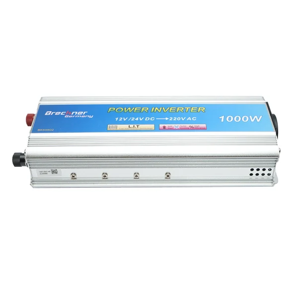 Invertor tensiune 1000W. 12V/24V - 220V unda sinusoidala modificata 241x95x55mm. Breckner Germany