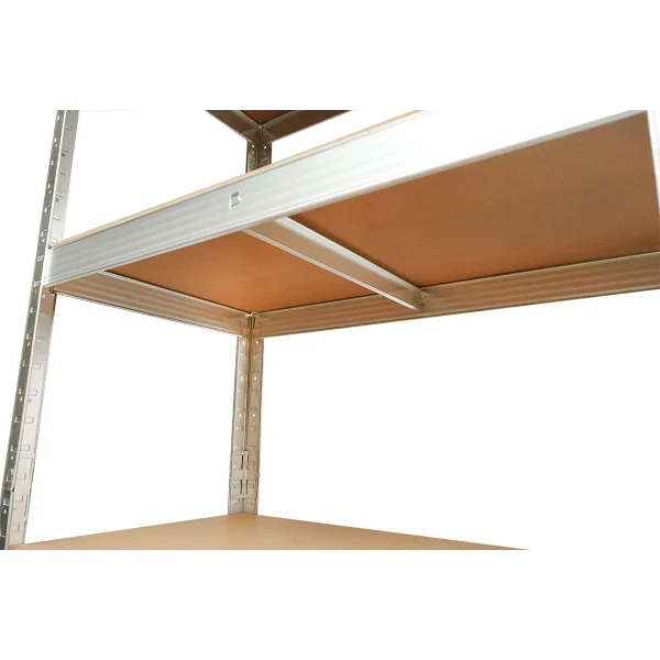 Raft metalic cu 4 polite MDF, 144x60x30cm, 50kg/polita, montaj fara suruburi Breckner Germany