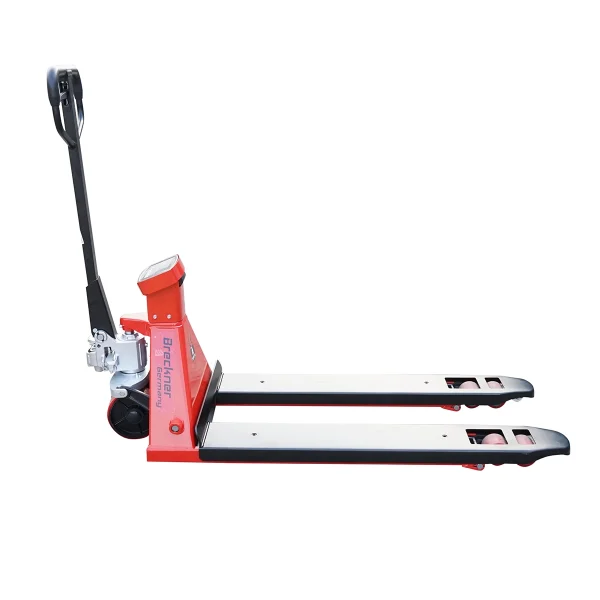 Transpalet manual 2T cu cantar electronic si roata de silicon Breckner Germany