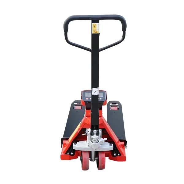 Transpalet manual 2T cu cantar electronic si roata de silicon Breckner Germany