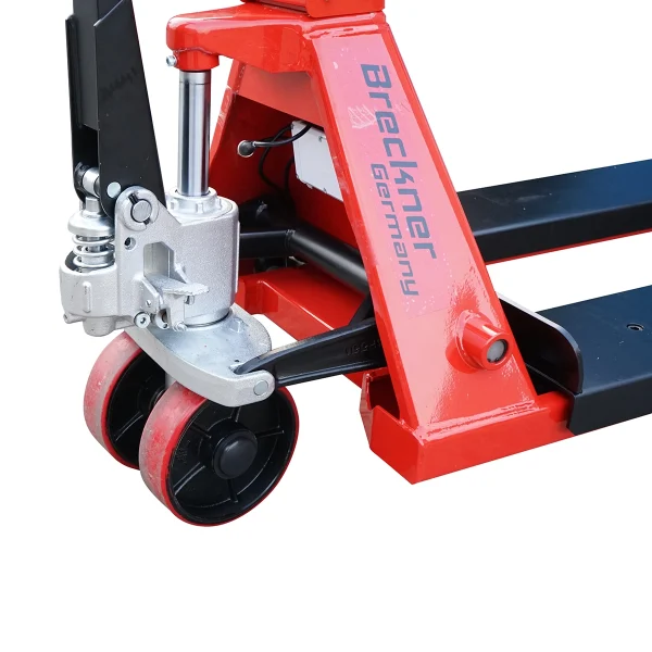 Transpalet manual 2T cu cantar electronic si roata de silicon Breckner Germany