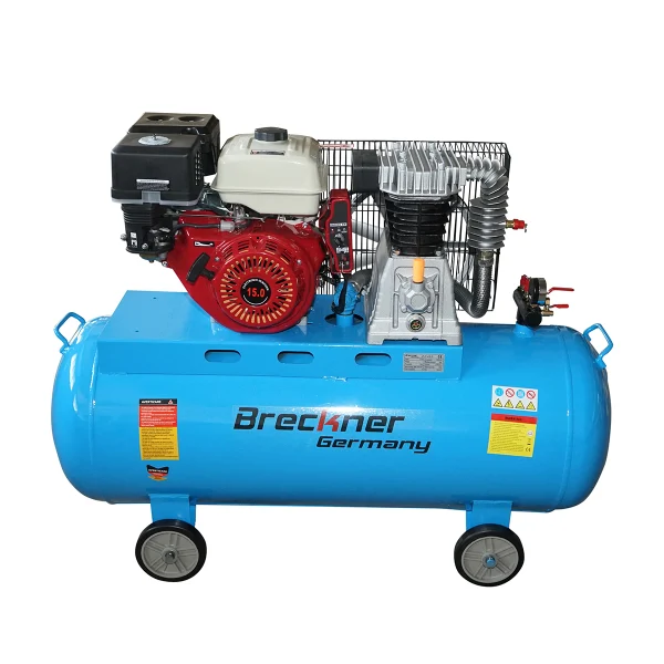 Compresor aer 200L putere 4.8kW/6.5CP presiune 8 Bar, debit 200L/min cu motor pe benzina 15CP si pornire electrica Breckner Germany