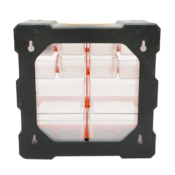 Cutie depozitare portocalie din plastic modulara, 12 sertare 267x262x157mm Breckner Germany