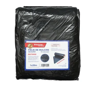 Set 10 buc. folie mulcire, anti buruieni 1x20m, 15 microni, neagra neperforata, protectie UV Breckner Germany