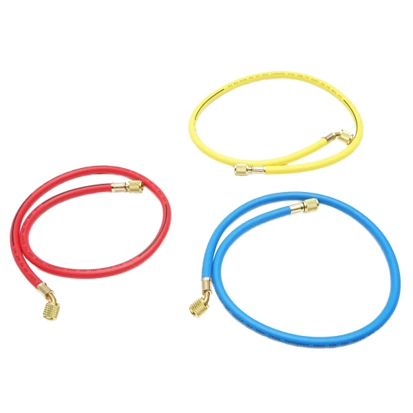 Set furtun 90 cm 3 culori pentru incarcare freon R12, R22, R134a, 404, 502