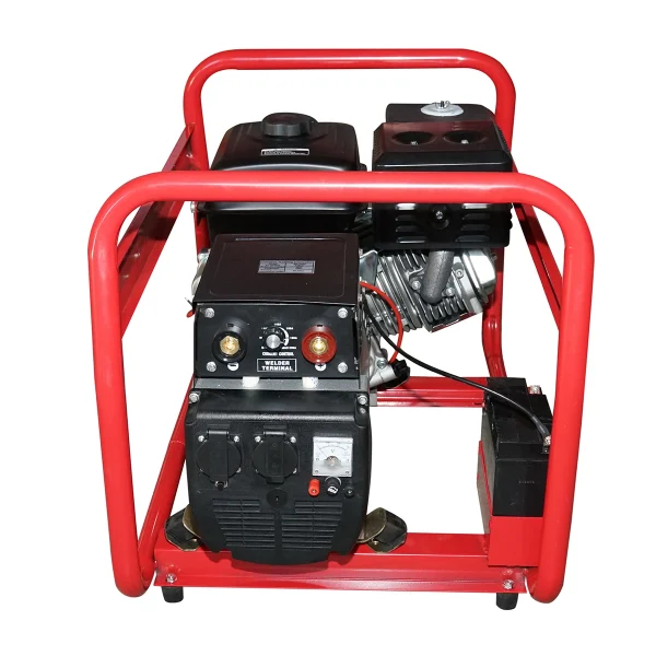Generator electric si sudura 200A, 5KW/220V cu motor pe benzina 15 CP, pornire cheie Breckner Germany