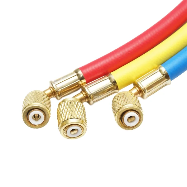 Set furtun 90 cm 3 culori pentru incarcare freon R12, R22, R134a, 404, 502