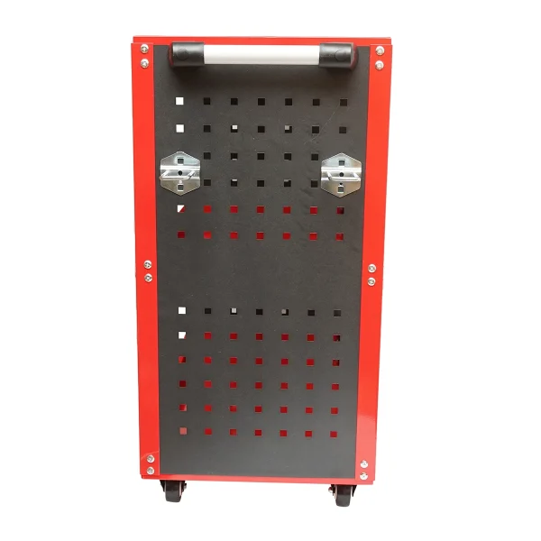 Carucior metalic pe roti cu 3 rafturi si suporti pentru scule 670x370x730mm