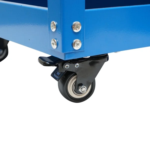 Carucior metalic pe roti cu 3 rafturi si suporti pentru scule 660x360x730mm