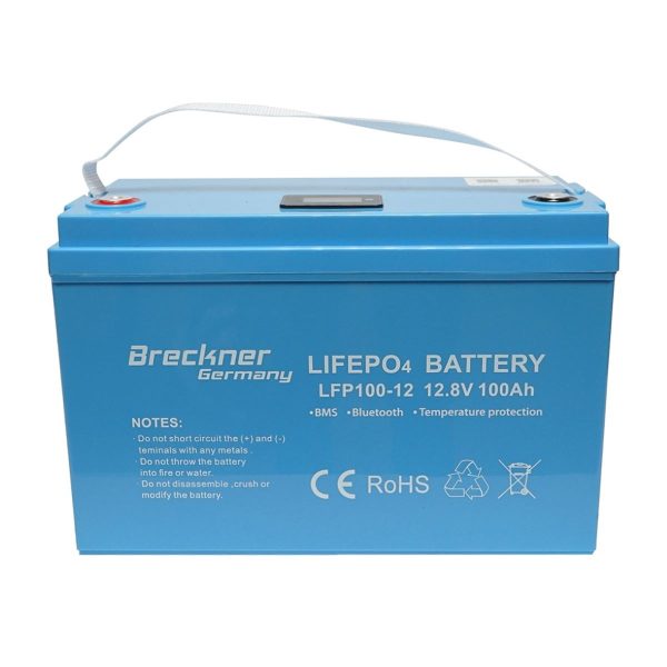 Baterie Li-ion LifePo4 12.8V, 100Ah cu BMS, Bluetooth, LCD display si protectie temperatura IP65 Breckner Germany