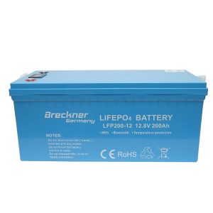 Baterie Li-ion LifePo4 12.8V, 200Ah cu BMS, Bluetooth, LCD display si protectie temperatura, IP65 Breckner Germany