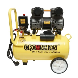 Compresor aer fara ulei silentios, volum 30L, putere 1490W/2CP presiune maxima 8 bar, volum aer aspirat 130 L/min Crownman