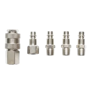 Set 5 cuple rapide 1/4 BSPT pentru furtunuri aer comprimat si scule pneumatice Crownman