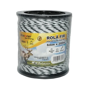 Rola fir alb-negru fi 6mm, 6x0.3mm SS inox, 1.95 Ohm/m 200m gard electric Breckner Germany