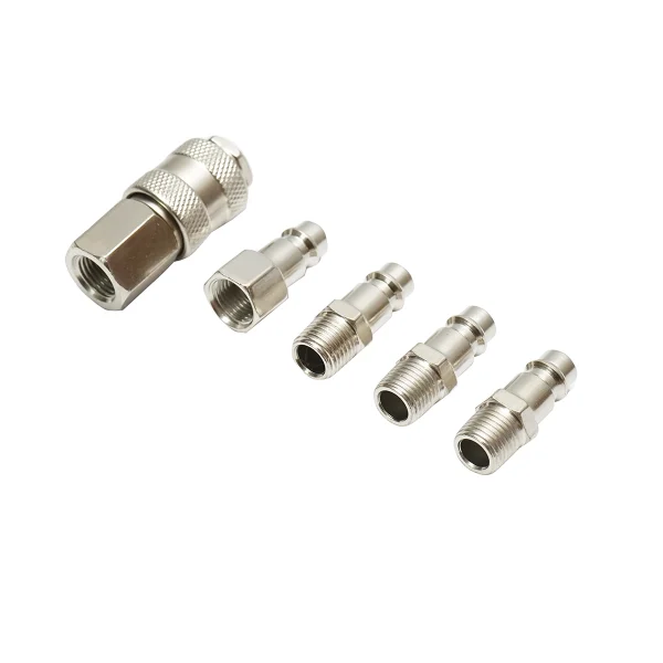 Set 5 cuple rapide 1/4 BSPT pentru furtunuri aer comprimat si scule pneumatice Crownman