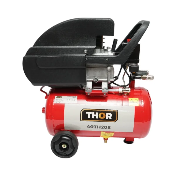 Compresor aer volum 24L, putere motor 1.5KW/2CP, presiune maxima 8 bar, volum aer aspirat 195L THOR