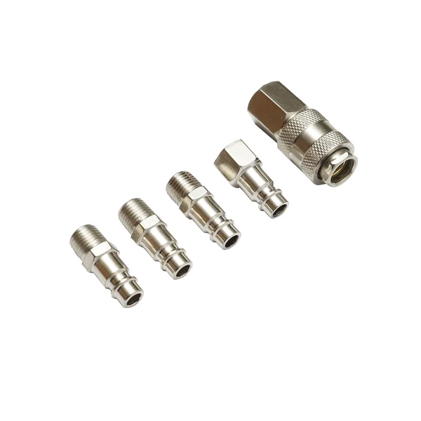 Set 5 cuple rapide 1/4 BSPT pentru furtunuri aer comprimat si scule pneumatice Crownman