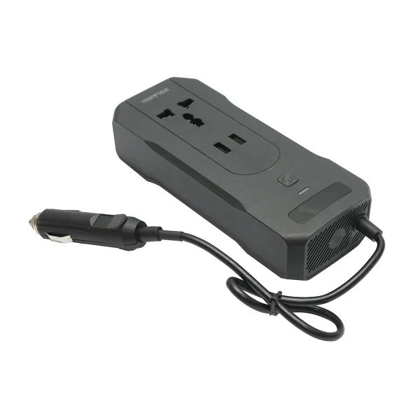 Invertor tensiune 12V-220V 200W, display digital LED, unda sinusoidala modificata, port USB, USB-C, iesire AC pentru laptop, telefon, frigider auto