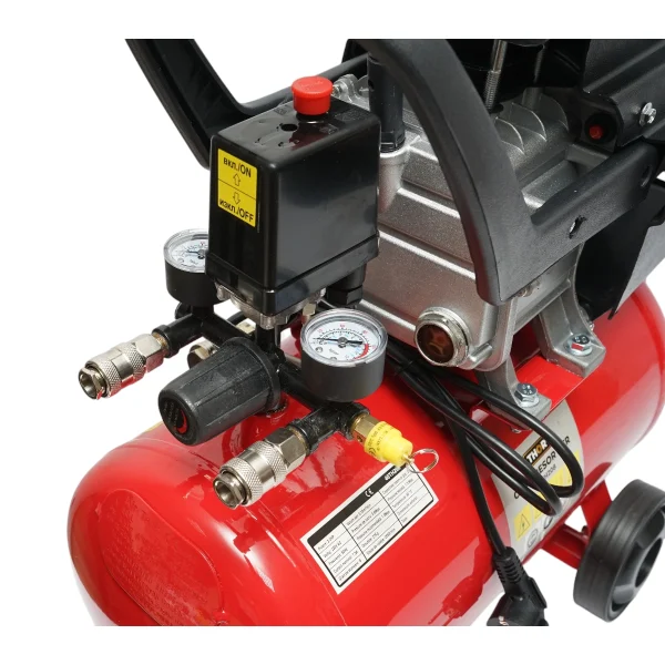 Compresor aer volum 24L, putere motor 1.5KW/2CP, presiune maxima 8 bar, volum aer aspirat 195L THOR