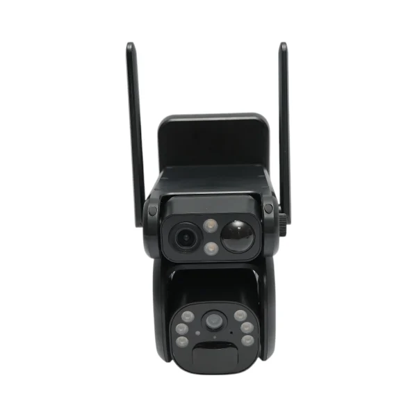 Camera supraveghere cu lentila duala 6MP, 4G, WIFI 2.4 GHz cu panou solar, baterie 9000 mAh, PTZ control, senzor miscare, detectie umana PIR, night vision si aplicatie Ubox