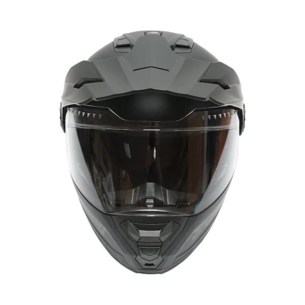 Casca motocross integrala negru mat cu viziera transparenta si ochelari de soare, marimea L Lion