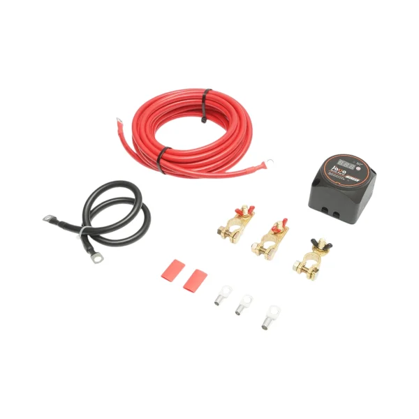 Kit izolator dublu de baterie 12V, 140A cu voltmetru digital, mod auto/manual IP67