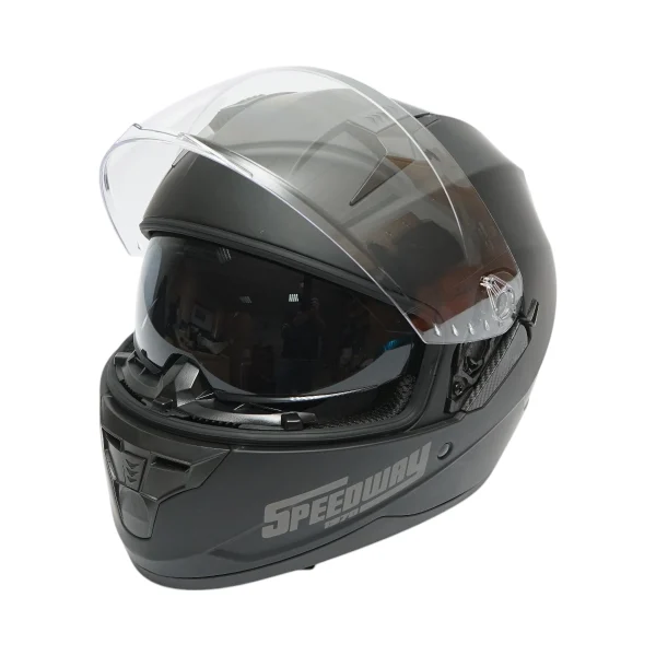 Casca moto integrala negru mat cu viziera transparenta si ochelari de soare, marimea L Arcane II