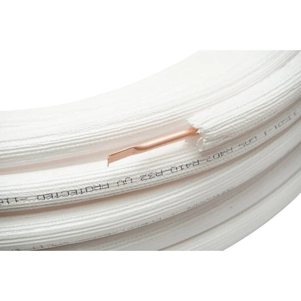 Teava cupru izolata 1/4 (6.35mm), grosime perete 0.70mm, izolatie 6mm pentru instalatii aer conditionat 50m/rola