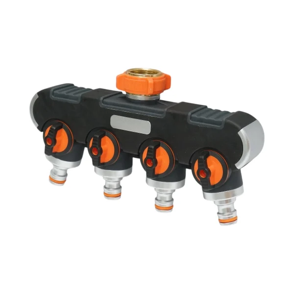 Distribuitor 4 cai cu robineti, conectori 1/2 si adaptor robinet 1/2-3/4 furtun gradina