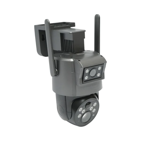 Camera supraveghere lentila duala 6 MP, 4G, WIFI 2.4 GHz cu panou solar, baterie 10000 mAh, 360 grade PTZ, detectie umana PIR, night vision si aplicatie Ubox