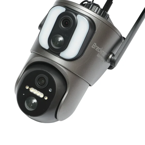 Camera supraveghere cu lentila duala 6MP, 4G, WIFI 2.4 GHz cu panou solar, baterie 13500 mAh, PTZ control, senzor miscare, detectie umana PIR, smart IR night vision si aplicatie Ubox