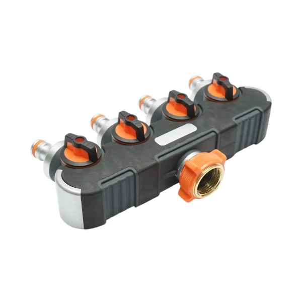 Distribuitor 4 cai cu robineti, conectori 1/2 si adaptor robinet 1/2-3/4 furtun gradina