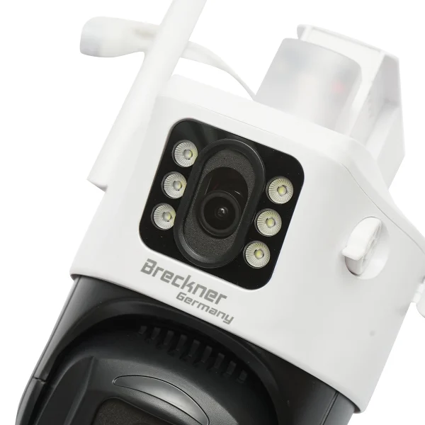 Camera de supraveghere lentila duala 6MP, WIFI P2P, rotativa 360 PTZ cu senzor de miscare, sirena, detectie umana, google assistant si aplicatie iCSee
