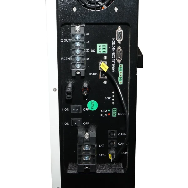 Invertor solar hybrid 5 KW ON/OFF GRID cu baterie Li-ion LifePo4 51.2V, 200Ah integrata, BMS, monofazic IP54