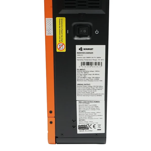 Invertor solar hybrid 3.0 KW, 24V, 120A MPPT, monofazic, ON/OFF-GRID, EVO-4200 Bourget