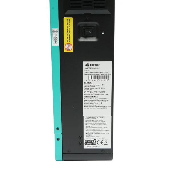 Invertor solar hybrid 6.2 KW, 48V, 120A MPPT, monofazic, ON/OFF-GRID, EVO-6200 Bourget